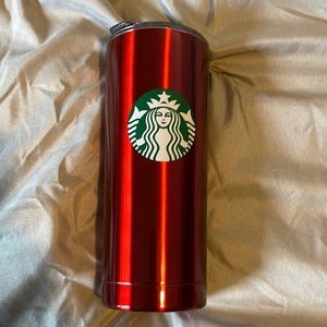 Starbucks 20oz Holiday Red travel tumbler with lid.